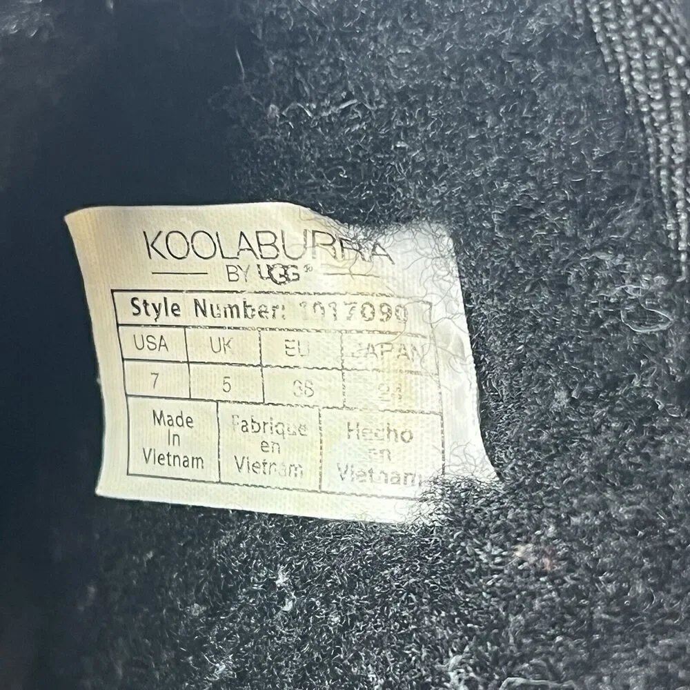 Koolaburra By Ugg Black Short Winter Boots Sherpa Lining Pull On Women's Size 7